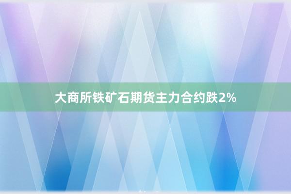 大商所铁矿石期货主力合约跌2%