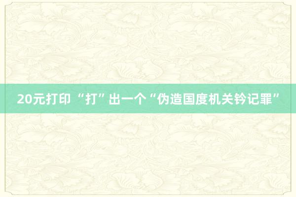 20元打印 “打”出一个“伪造国度机关钤记罪”